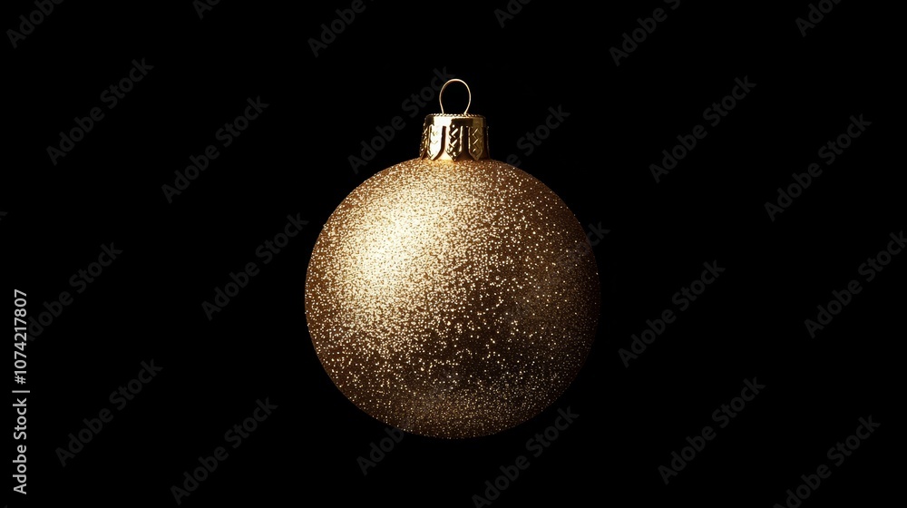 Gold Christmas ball isolated on black background Gold Christmas ball isolated on black background