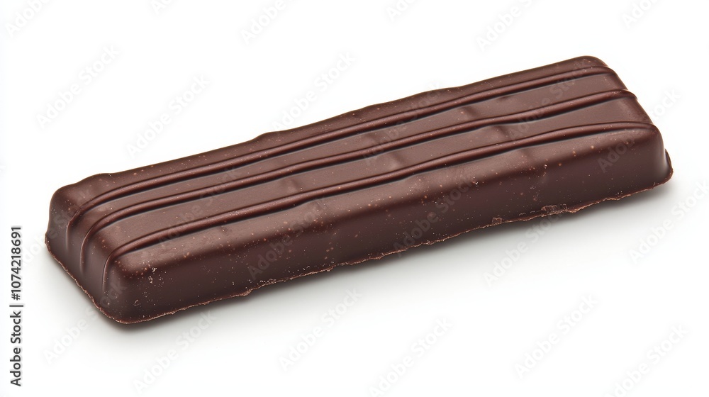Delicious Chocolate Bar with Grooves Isolated on White Background Delicious Chocolate Bar with Grooves Isolated on White Background