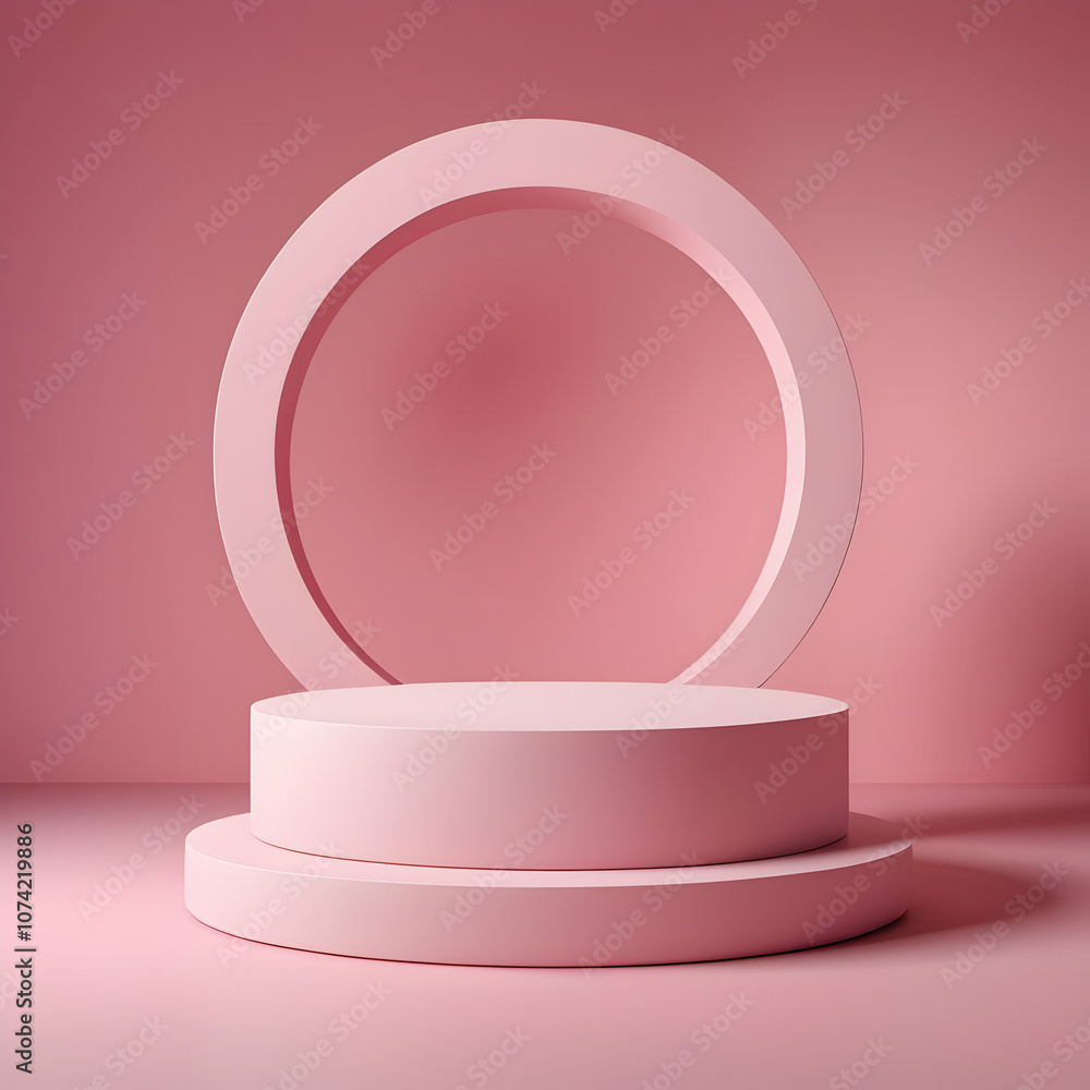 Abstract scene background. Cylinder podium on pink background. Product presentation, mock up, show cosmetic product, Podium, stage pedestal or platform Abstract scene background. Cylinder podium on pink background. Product presentation, mock up, show cosmetic product, Podium, stage pedestal or platform