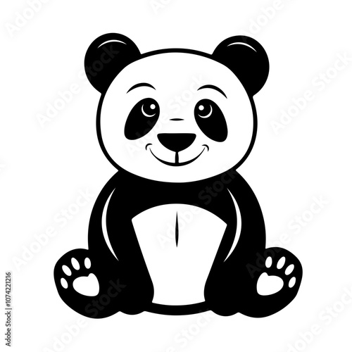 Stuffed Panda Bear Vector Logo