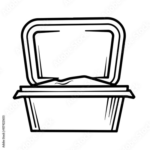 Styrofoam Container Opened Vector Logo