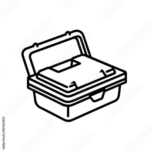 Styrofoam Container Opened Vector Logo