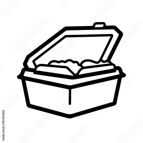 Styrofoam Container Opened Vector Logo