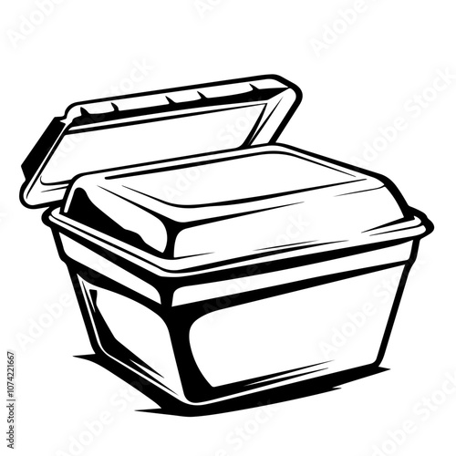 Styrofoam Container Closed Vector Logo