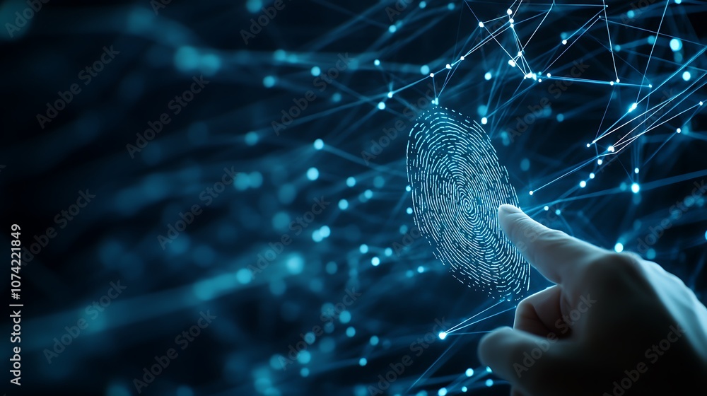 Naklejka premium Digital Fingerprint Representing Security and Identity in a High Tech World