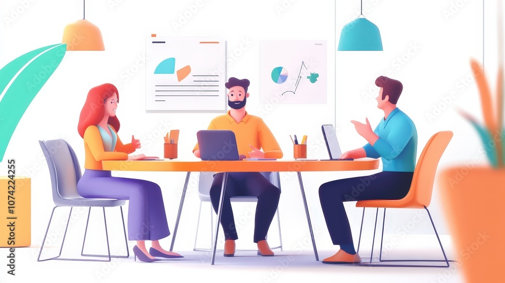 A team of executives sits at a conference table, discussing key elements of a business plan, including marketing strategies, A team of executives sits at a conference table, discussing key elements of a business plan, including marketing strategies,