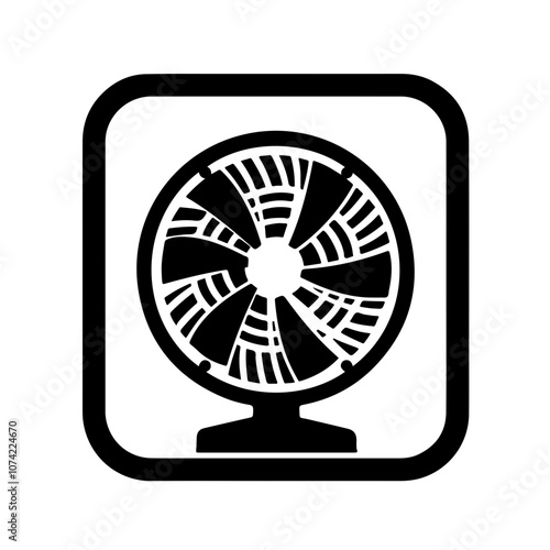 Tabletop fan outline Vector Logo