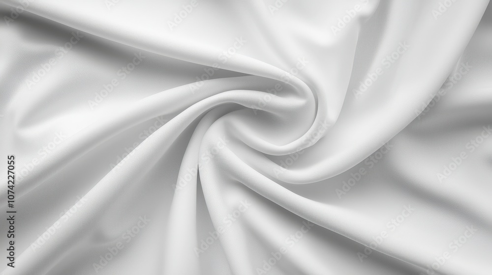 Fototapeta premium White Fabric Texture Draped Smooth Soft Wrinkles Background Abstract Minimalist