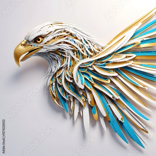 A majestic vector eagle, soaring high with wings outstretched, captures the spirit of American wildlife in vibrant colors photo