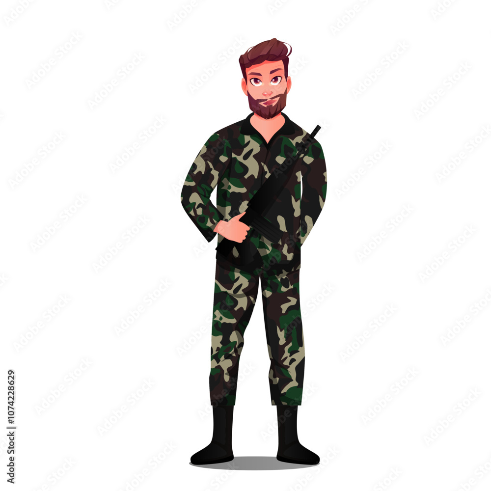 Army character vector illustration clipart Army character vector illustration clipart