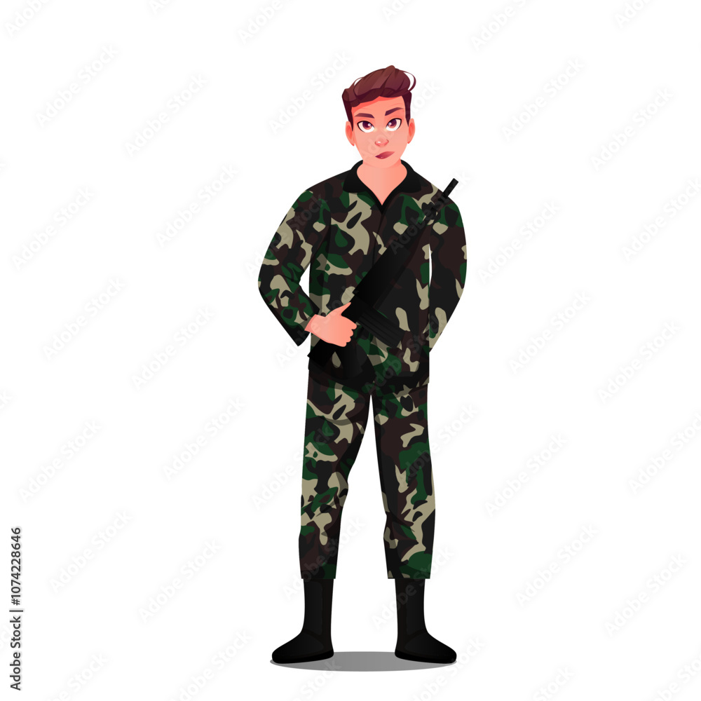 Army character vector illustration clipart Army character vector illustration clipart