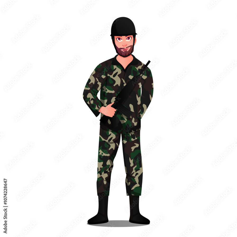 Army character vector illustration clipart Army character vector illustration clipart