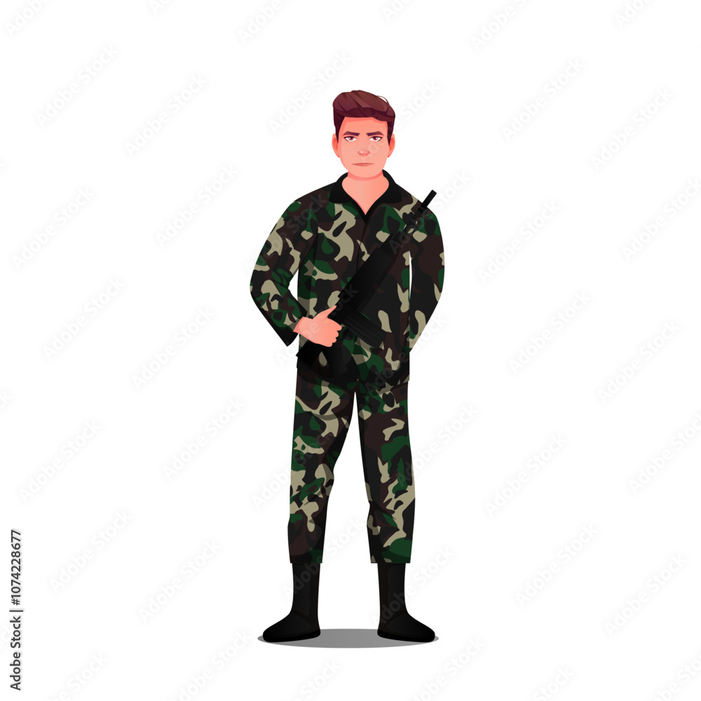 Army character vector illustration clipart Army character vector illustration clipart