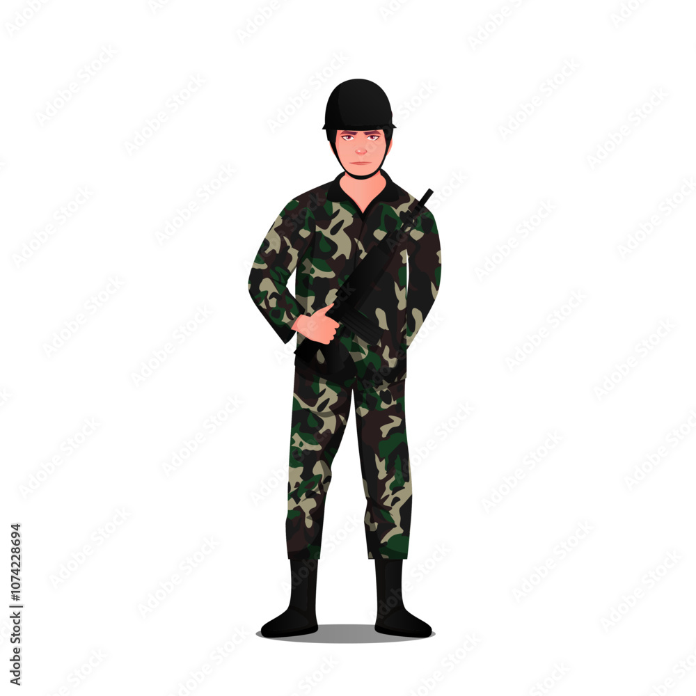 Army character vector illustration clipart Army character vector illustration clipart