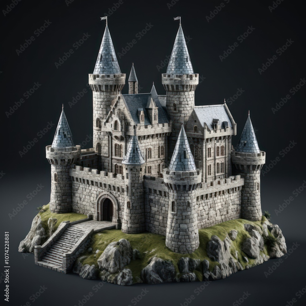 Fototapeta premium 3d rendered royal stone castle