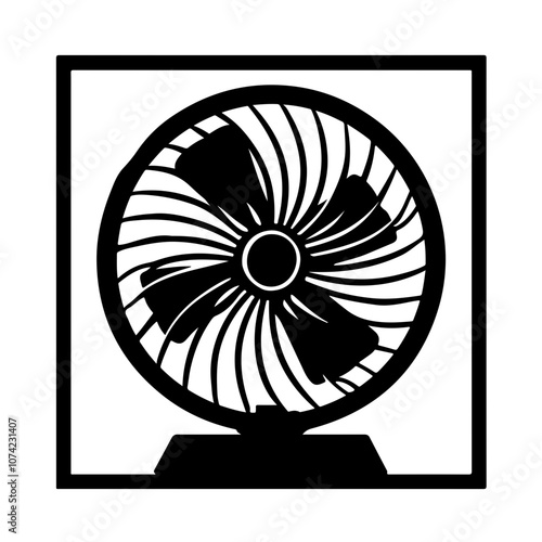 Turbine style bladed fan Vector Logo