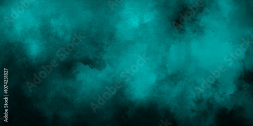 abstract cloud and vapor texture background. Black and blue smoke aquarelle smudge illustration smooth grungy smokey light pastel colors ink glow. Teal color powder explosion .	
