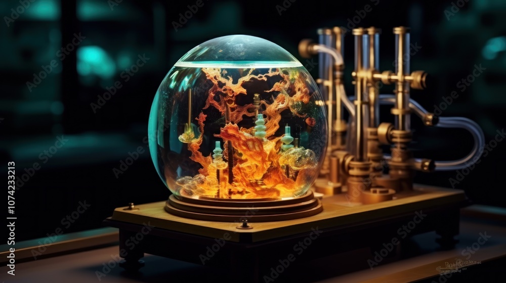 Glass Globe with Intricate Artwork Glass Globe with Intricate Artwork