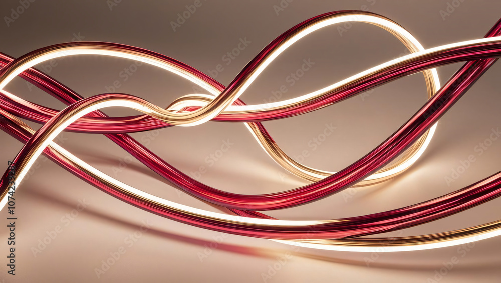 glowing edges surrounded by swirling lights, creating dynamic and energetic visual. interplay of red and white hues adds depth and vibrancy to composition glowing edges surrounded by swirling lights, creating dynamic and energetic visual. interplay of red and white hues adds depth and vibrancy to composition