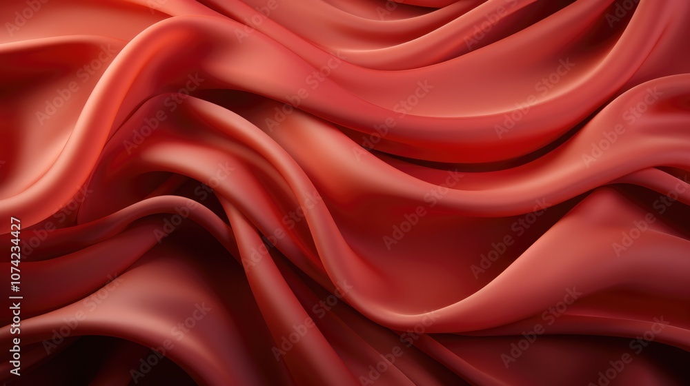 Obraz premium red color luxury silk cloth texture.