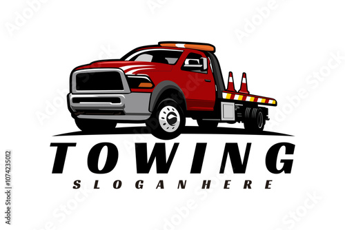 pick up truck logo illustration design vector