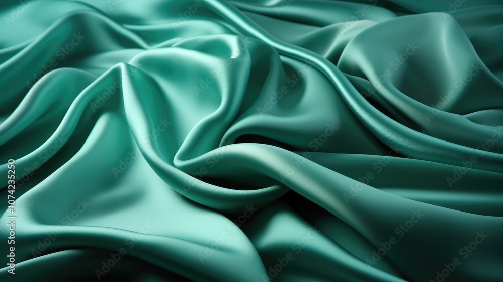Fototapeta premium green color luxury silk cloth texture.