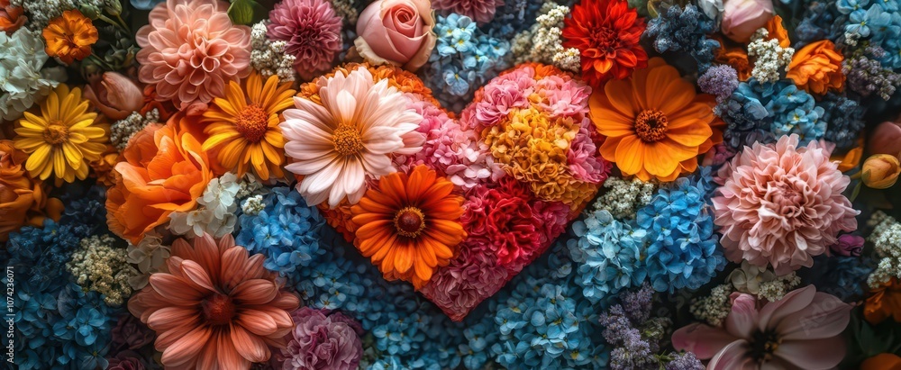 charming heartshaped background made of colorful flowers radiating warmth and love infused with soft light and vibrant hues symbolizing affection and beauty charming heartshaped background made of colorful flowers radiating warmth and love infused with soft light and vibrant hues symbolizing affection and beauty