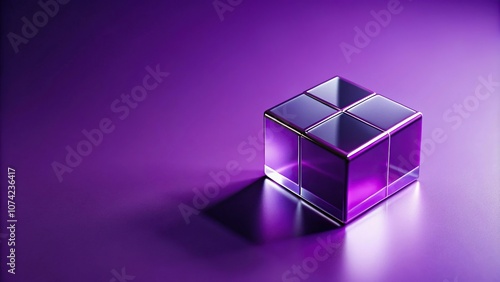 Close-up of a purple background with a cube shape