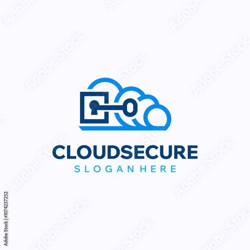 Cloud privacy logo design template. Software security and protection concept. Creative vector symbol.