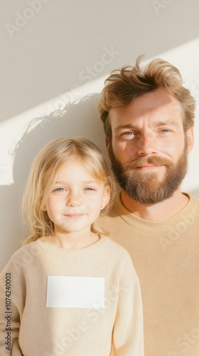 Great American Smokeout Young Girls Determined Stand with Proud Father, Thanksgiving and Childrens Day Inspiration photo