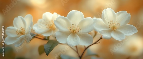 delicate white flowers surrounded by a soft bokeh background evoking a sense of mourning and remembrance the composition allows for ample copy space enhancing the emotional depth of the imagery