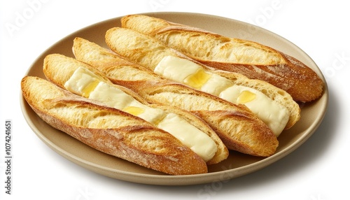 Buttery Bread with Honey Drizzle on a Plate