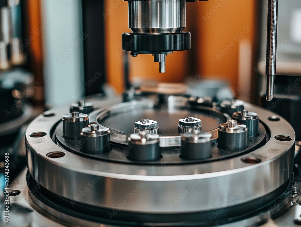 Close-up of precision machinery used in industrial applications. Close-up of precision machinery used in industrial applications.