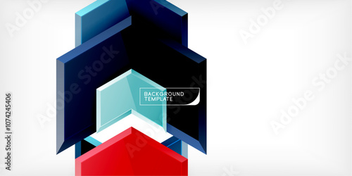 Vector 3d arrow techno design template