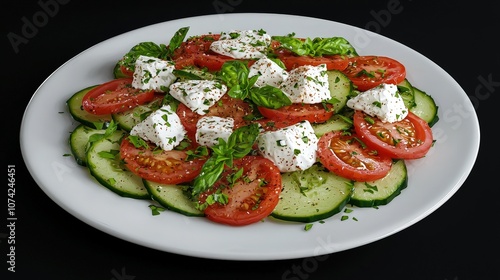 Delicious Greek Salad with Feta Cheese Tomatoes and Cucumber Healthy Mediterranean Foo