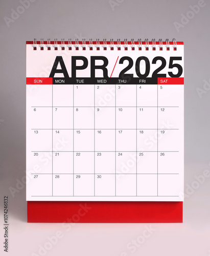 April 2025 desk calendar