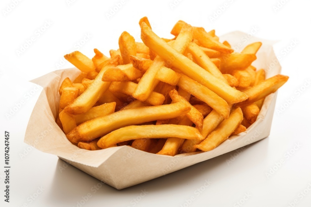 Fried paper fries food. Fried paper fries food.