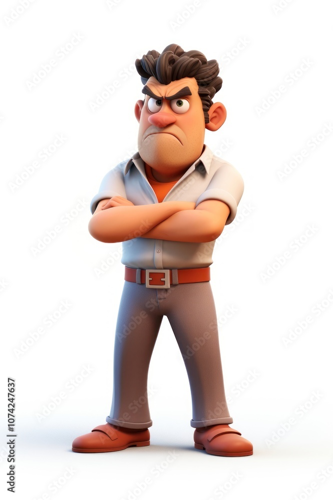 Angry man cartoon figurine white background. Angry man cartoon figurine white background.