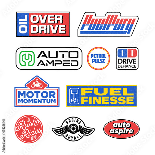 10 Minimalist Automotive Logo Sticker Collection
