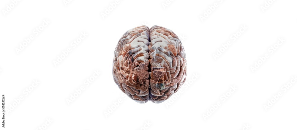 Brain Seen From Above Isolated On White Background Brain Seen From Above Isolated On White Background