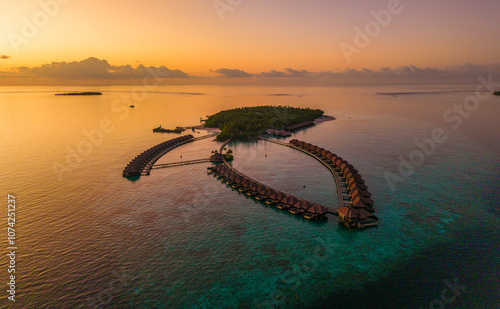 Aerial views of Gaafu Dhaalu Atoll Maguhdhuvaa Island, Maldives photo