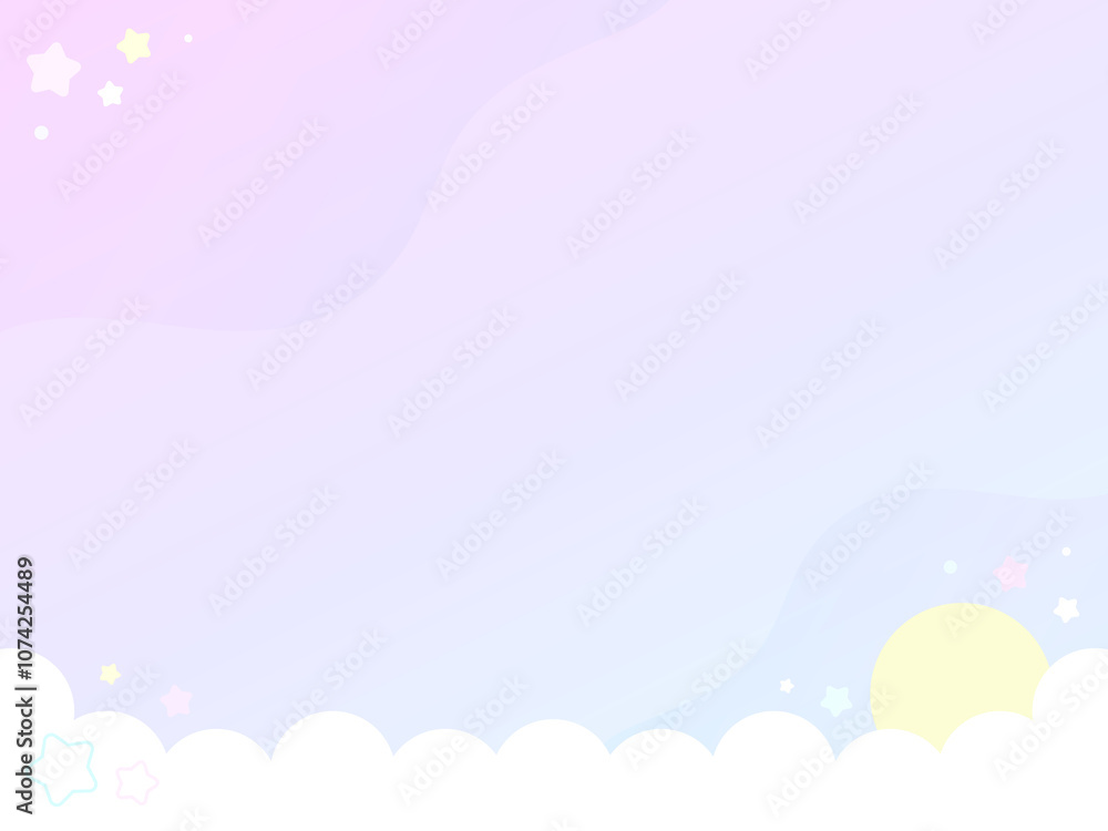 4:3 ファンシーな雲と星空の背景⭐︎ 4:3 ファンシーな雲と星空の背景⭐︎