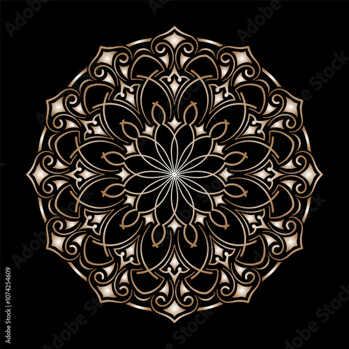 mandala ornament, round decorative design