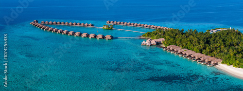Aerial views of Gaafu Dhaalu Atoll Maguhdhuvaa Island, Maldives