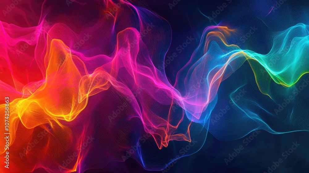 Vibrant neon light background featuring abstract lines conveying a sense of magical energy Vibrant neon light background featuring abstract lines conveying a sense of magical energy