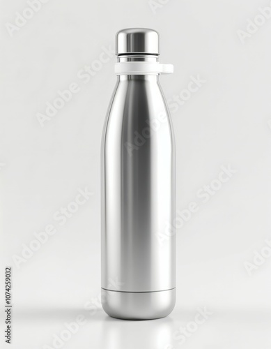 Modern Hydration: Sleek Metallic Water Bottle with Minimalist Design