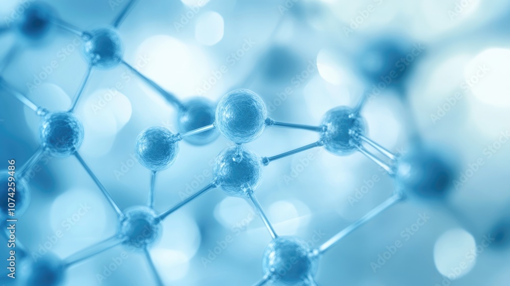 Molecular structure backdrop featuring DNA representing the intersection of medicine science and digital technology through interconnected lines and dots Molecular structure backdrop featuring DNA representing the intersection of medicine science and digital technology through interconnected lines and dots