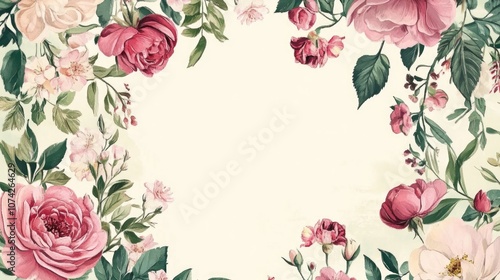 Wallpaper Mural Elegant vintage floral invitation design for weddings celebrations and special occasions Charming 2D cartoon illustration Torontodigital.ca