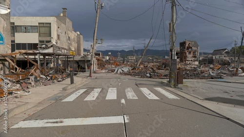 能登半島地震 崩壊した輪島の町並み