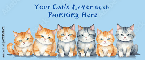 Cute cats background with text space